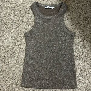 Mango shimmer sparkle glitter tank top
